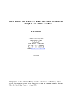 A Social Insurance State Withers Away. Welfare State