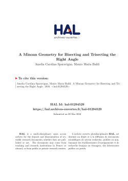 A Minoan Geometry for Bisecting and Trisecting the Right Angle