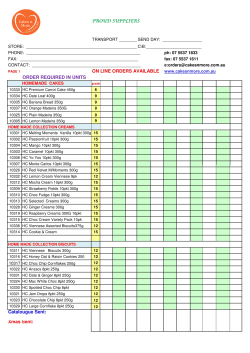 Wholesale Order Sheet