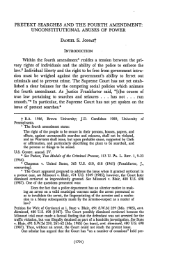 Pretext Seaches and the Fourth Amendment