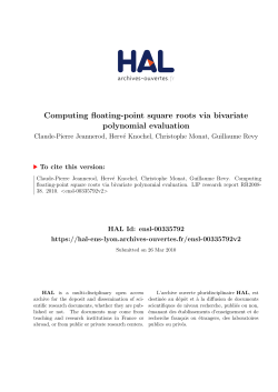 Computing floating-point square roots via bivariate - HAL