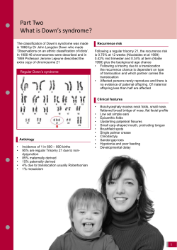 Part Two What is Down`s syndrome?