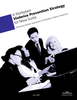 A Workplace Violence Prevention Strategy for Nova Scotia
