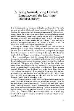 5 Being Normal, Being Labeled: Language and the Learning