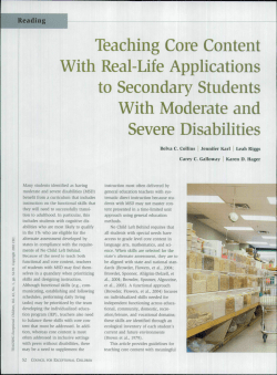 Teaching Core Content With Real-Life Applications to Secondary