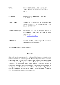 ECONOMIC FREEDOM AND ECONOMIC GROWTH