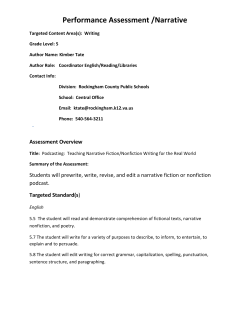 Sample PBA Writing 5 Narrative Task