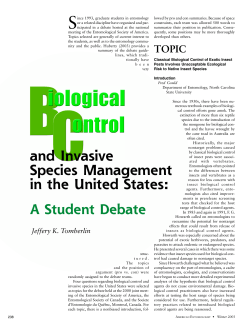 Biological Control and Invasive Species Management in the United