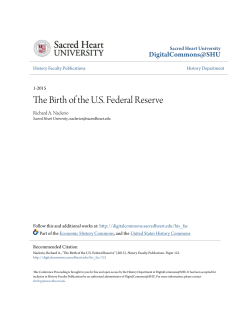 The Birth of the US Federal Reserve
