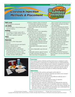 Livestock Injection Methods and Placement