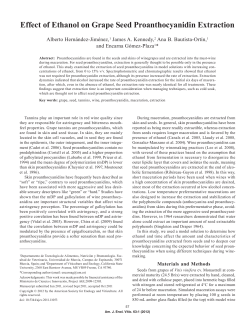 Effect of Ethanol on Grape Seed Proanthocyanidin Extraction