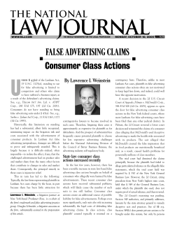 False Advertising Claims - Consumer Class Actions