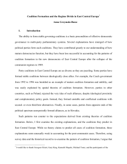 Coalition Formation and the Regime Divide in East Central Europe