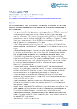 Influenza Update N&deg; 273