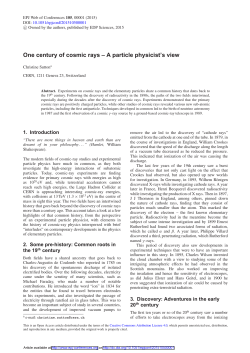 One century of cosmic rays