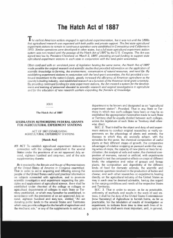 The Hatch Act of 1887