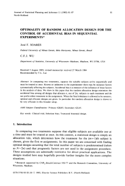 OPTIMALITY OF RANDOM ALLOCATION DESIGN FOR THE