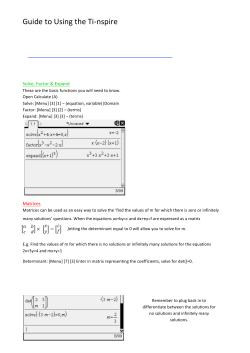 Guide to Using the Ti-nspire