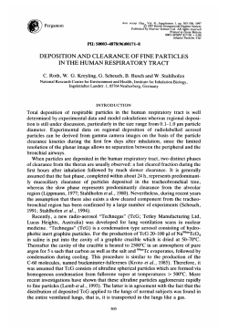 deposition and clearance of fine particles in the