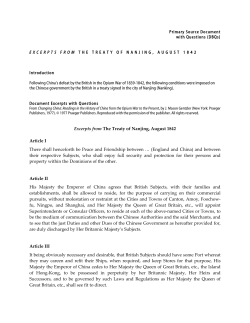 The Treaty of Nanjing - Asia for Educators