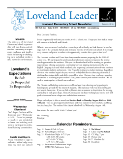 Summer Newsletter-2016 - Loveland Elementary School