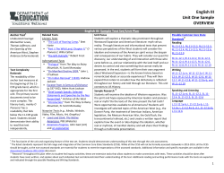 English III: Sample Text Set/Unit Plan