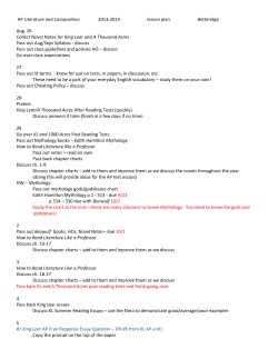 AP Literature and Composition 2013