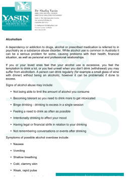 Alcoholism - Yasin Psychiatric Services