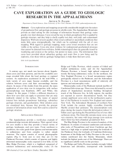 cave exploration as a guide to geologic research in the appalachians