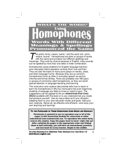 Homophones - English Second Language | Learning Games