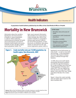 Mortality &ndash; December 2011 - Government of New Brunswick