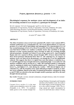 Physiological responses for moisture stress and development of an