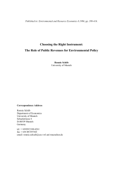 The Role of Public Revenues for Environmental Policy