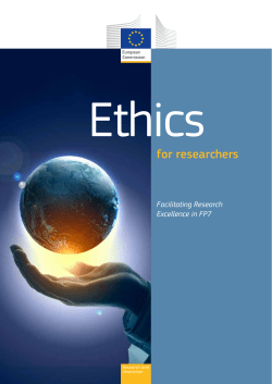 Ethics for Researchers - European Commission