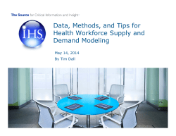 Data, Methods, and Tips for Health Workforce Supply and Demand