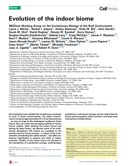 Evolution of the indoor biome - Department of Entomology