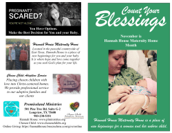 Count Your - Hannah House Maternity Home