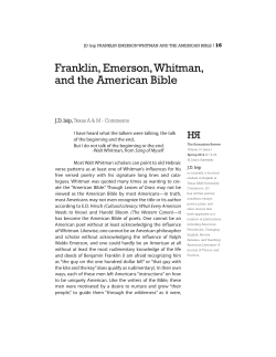 Franklin, Emerson, Whitman, and the American Bible