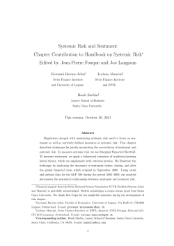 Systemic Risk and Sentiment Chapter Contribution to Handbook on