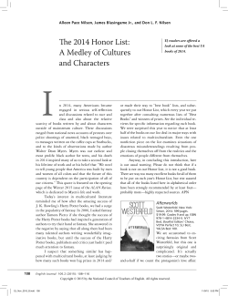 The 2014 Honor List: A Medley of Cultures and Characters