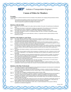 Canons of Ethics for Members - ITE Library