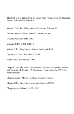 The Effect of Increased Tax Rates on Taxable Income and Economic
