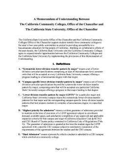 A Memorandum of Uilderstanding Between The California