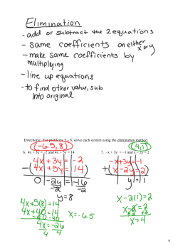 Directions: For problems 5 &ndash; 8, solve each system using the