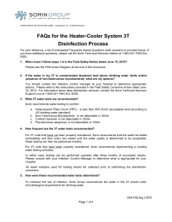 FAQs for the Heater-Cooler System 3T Disinfection Process