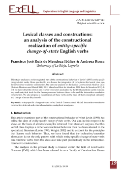 Lexical classes and constructions: an analysis of the constructional