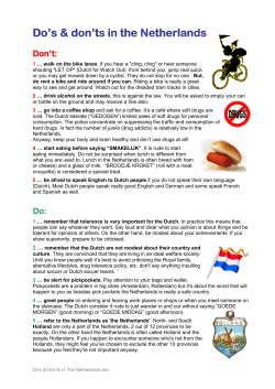 Do`s and don`ts in Netherlands