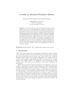 A study on Advanced Persistent Threats