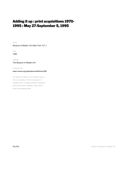 Adding it up : print acquisitions 1970-1995 : May 27
