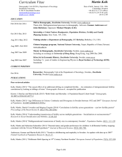 Curriculum Vitae Martin Kolk